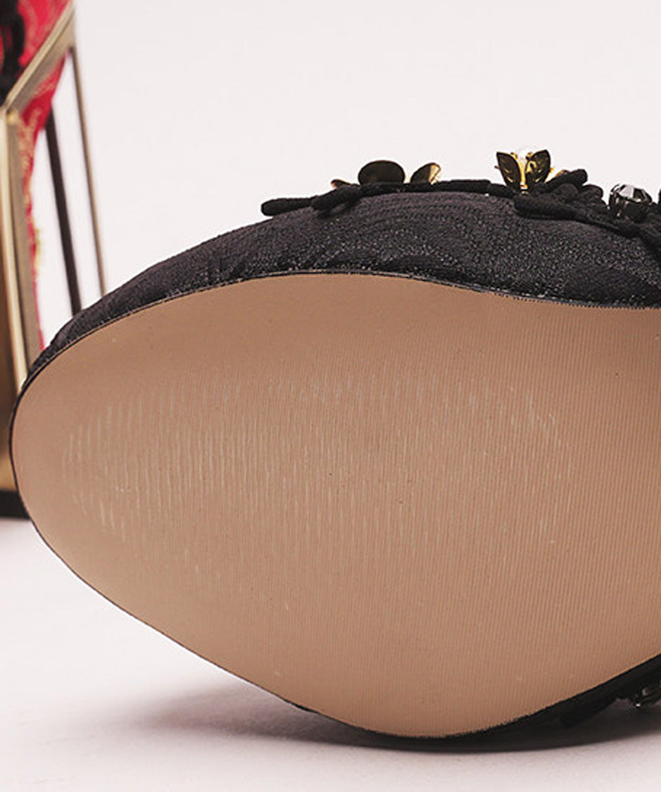Baroque T Strap Cage Heel Pumps