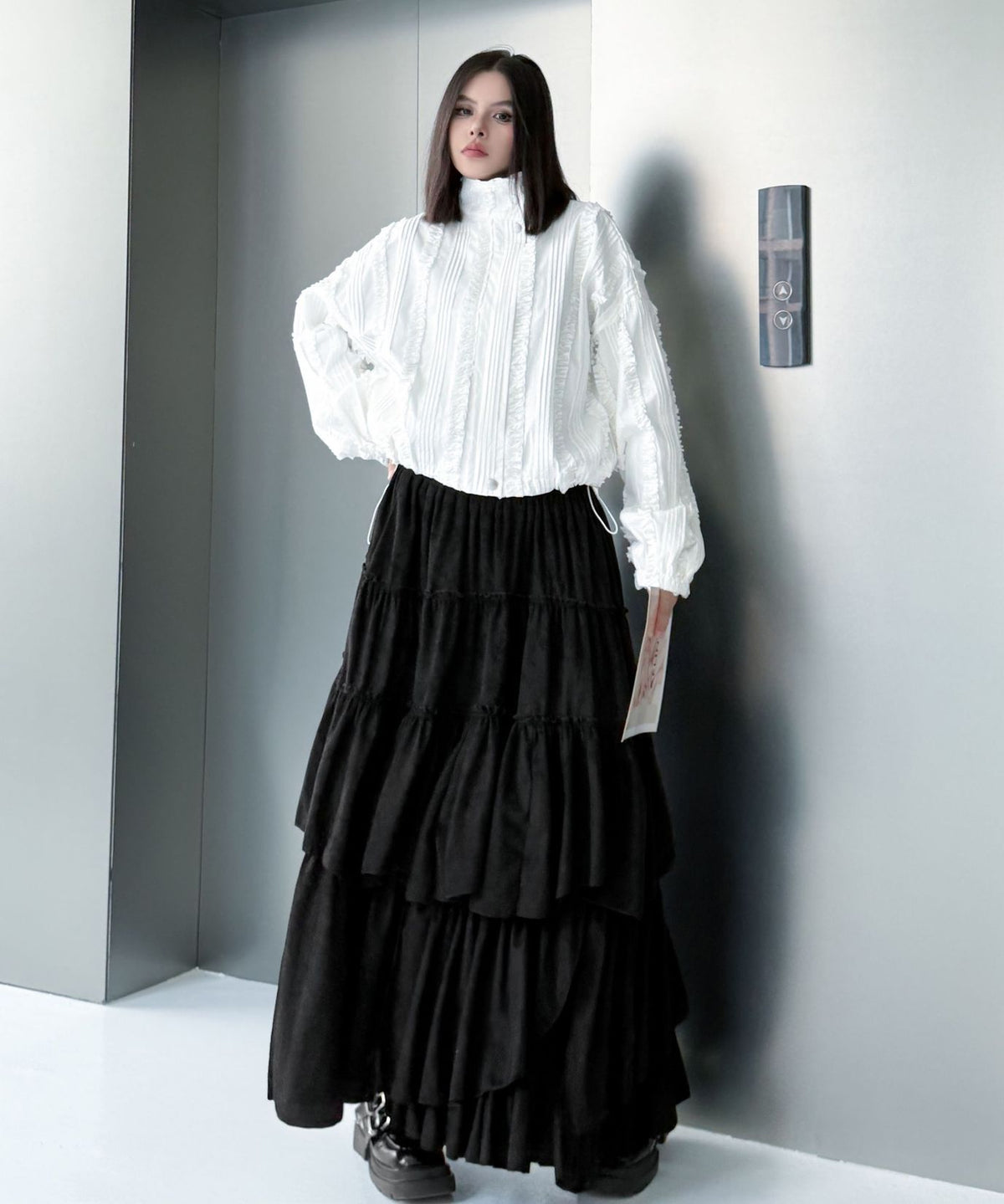 Layered Volume Maxi Skirt