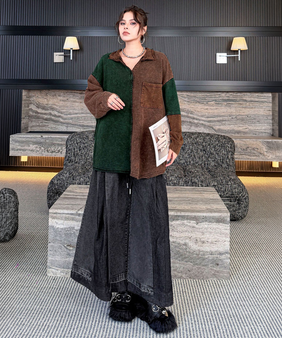Split Panel Collar Shirt