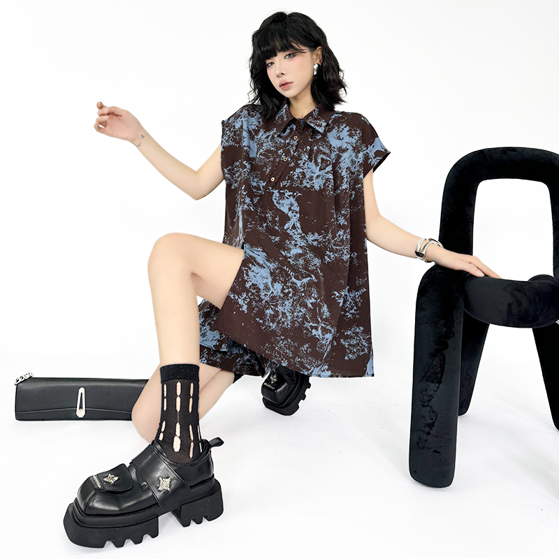 Forest Blur Blouse & Shorts Co-ord