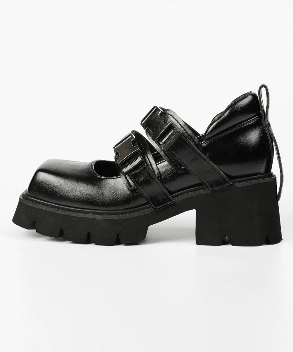 Double Buckle Platform Mary Janes