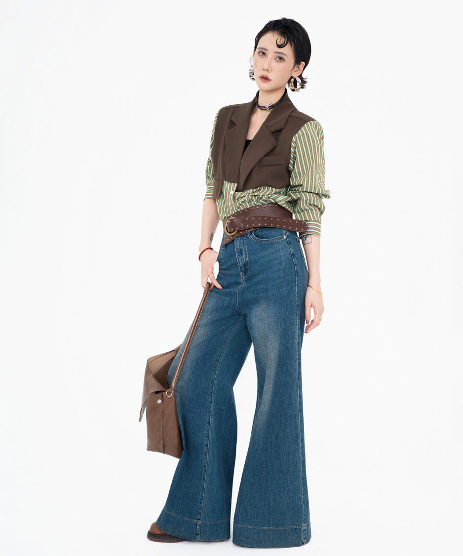 Wide Flare Denim Pants