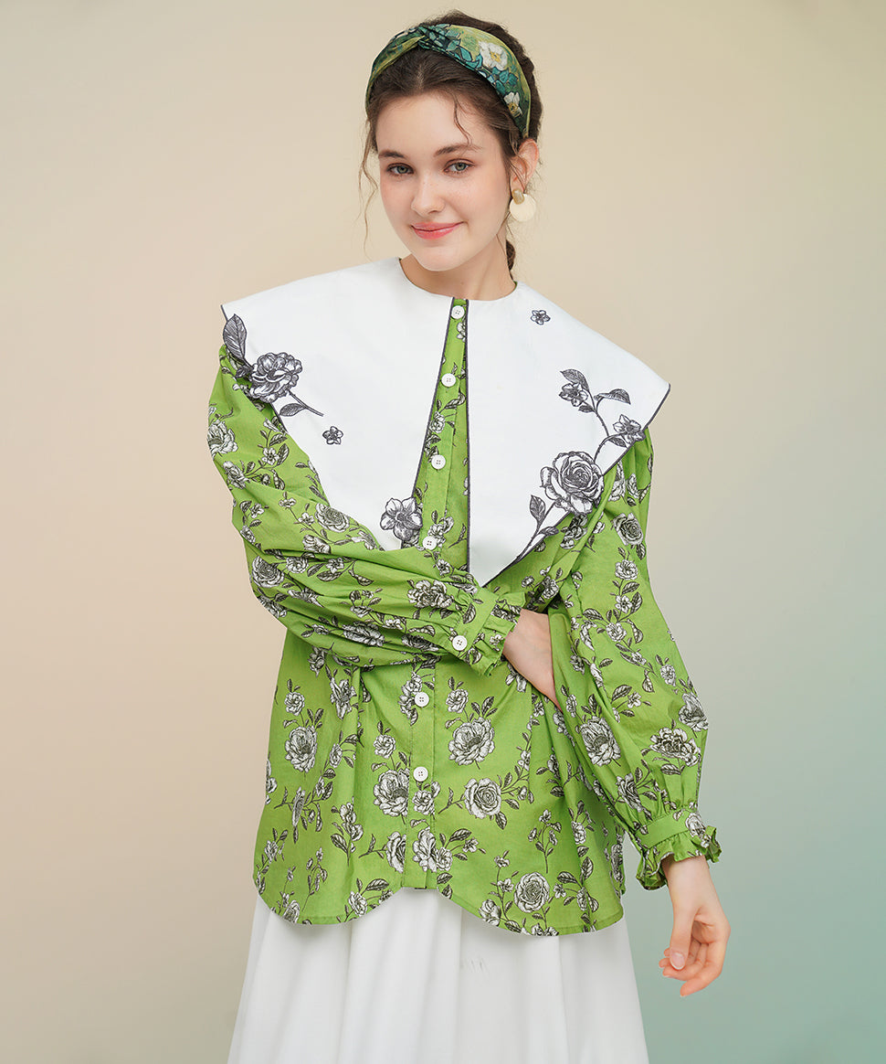 Playing Card Collar Line Shirt