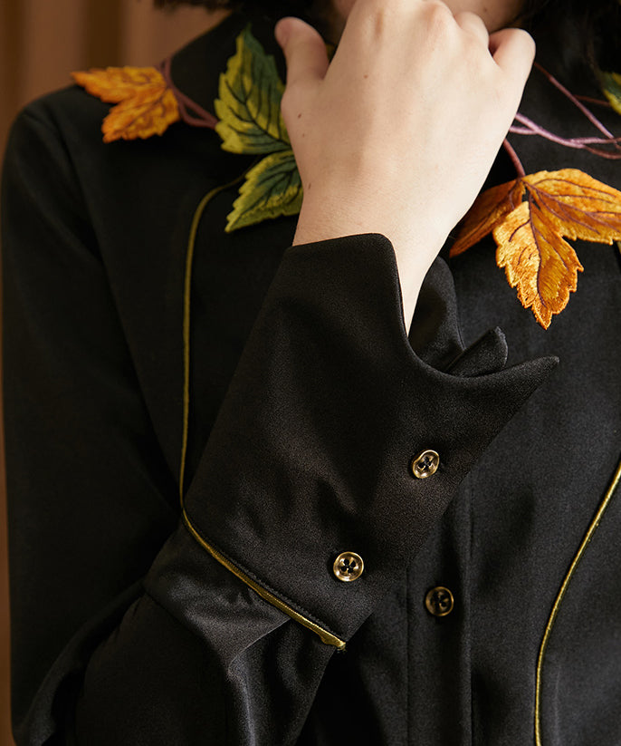Berry Vine Embroidered Blouse