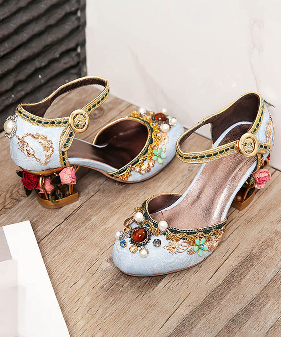 Rose Cage Heel Jewel Pumps