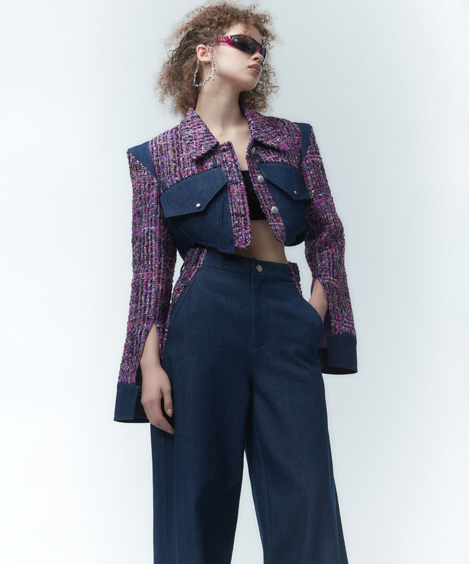 Tweed Accent Flow Pants