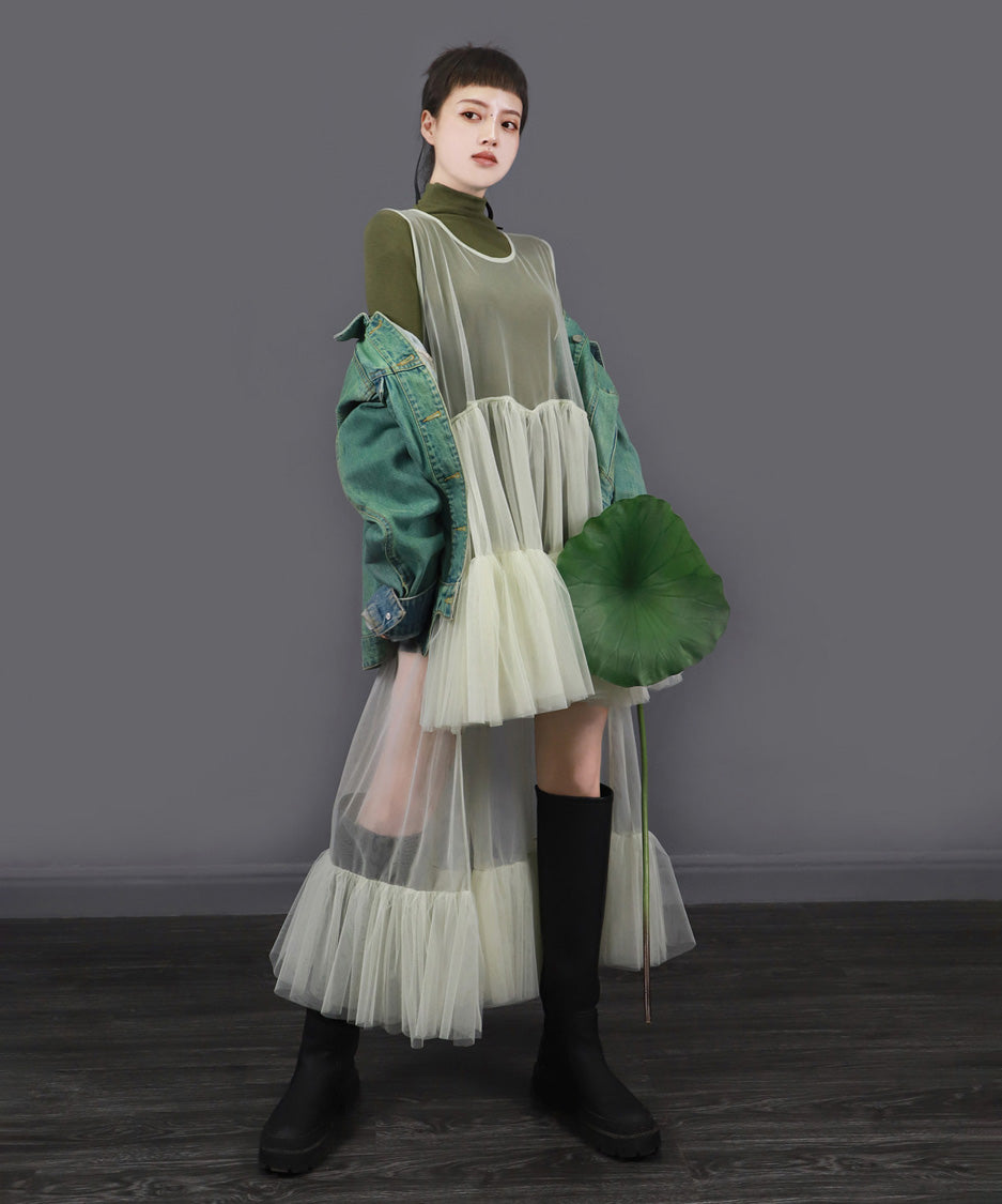 Sheer Cascade Dress