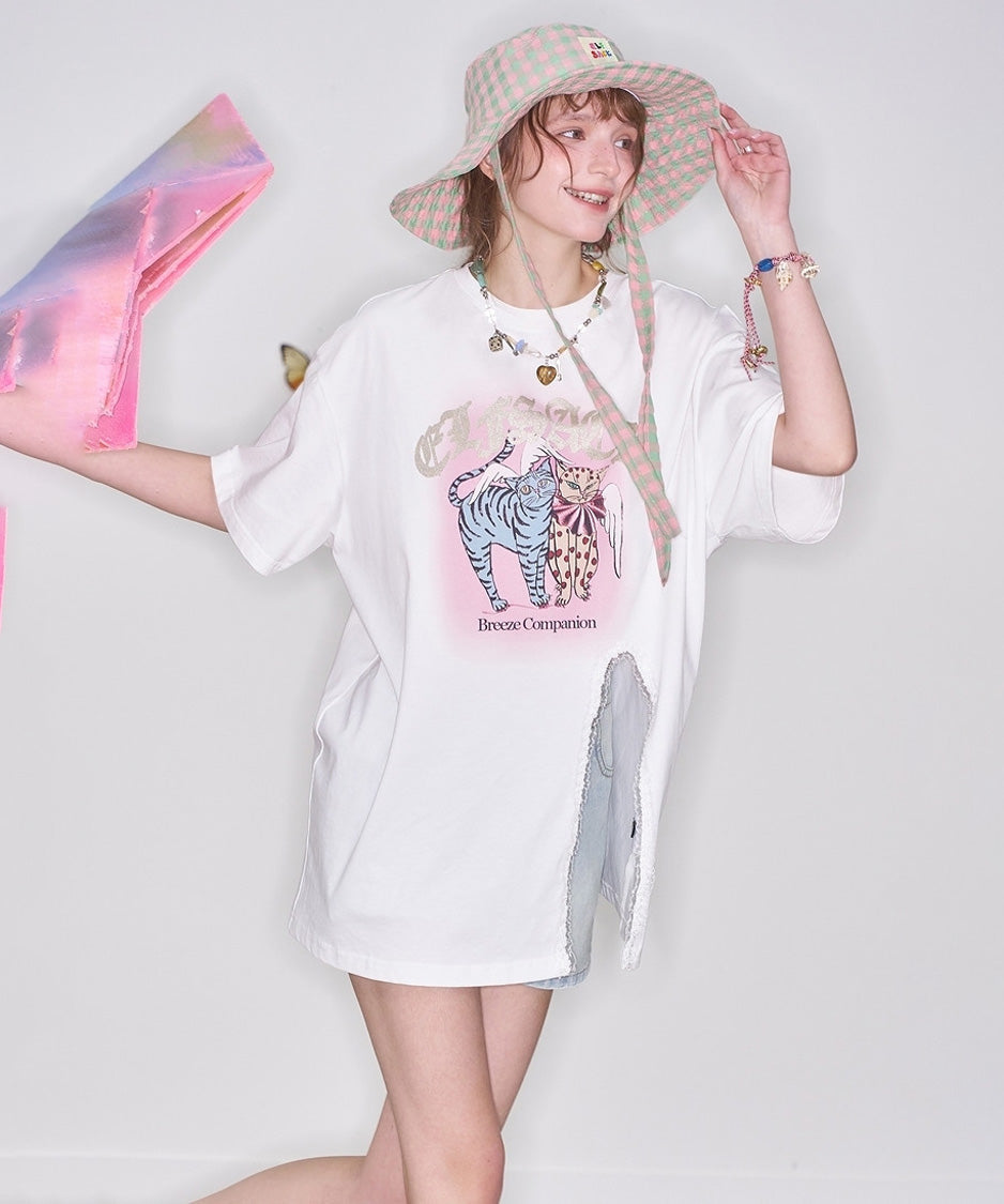 Cat Patch Graphic Top