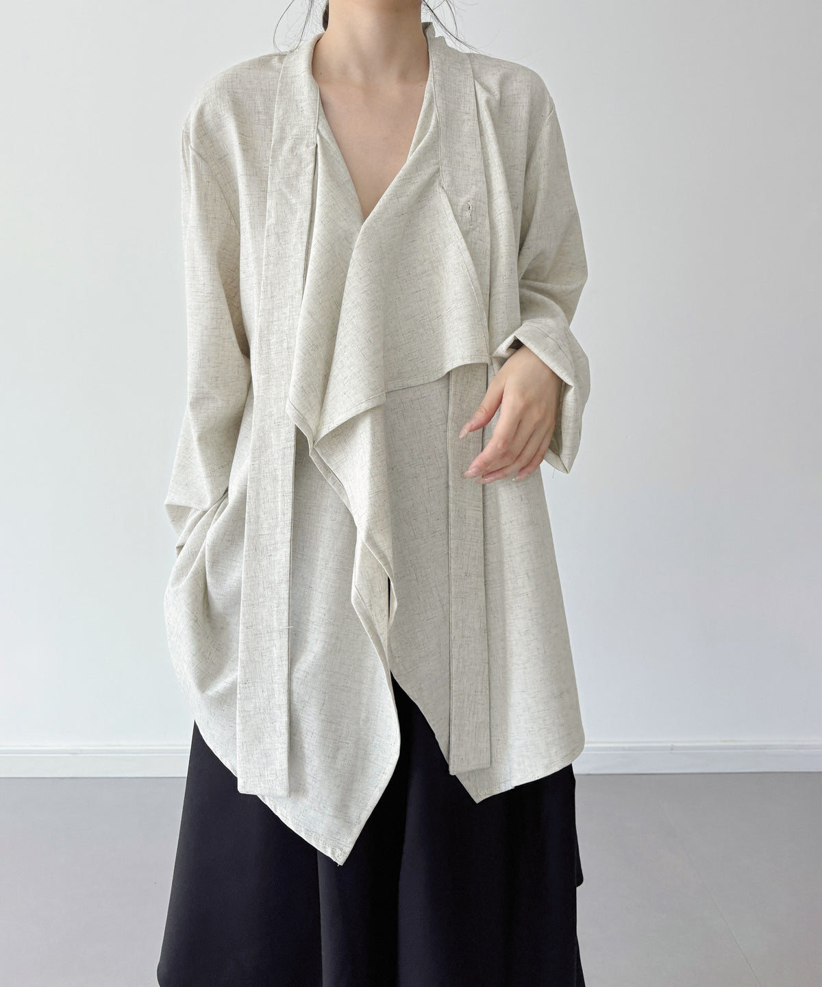 Draped Button Front Top