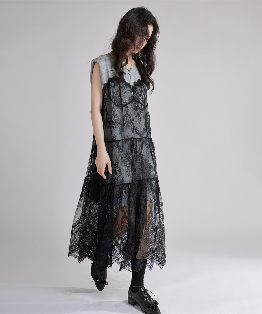 Sheer Black Lace Dress