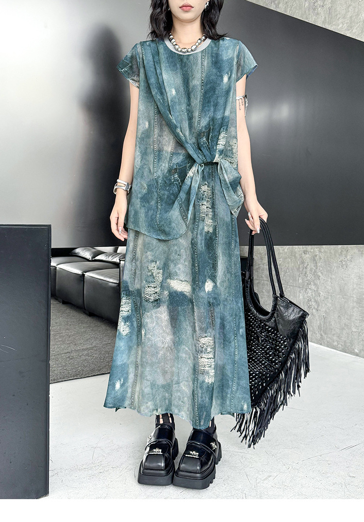 Floating Dye Top & Skirt Co-ord