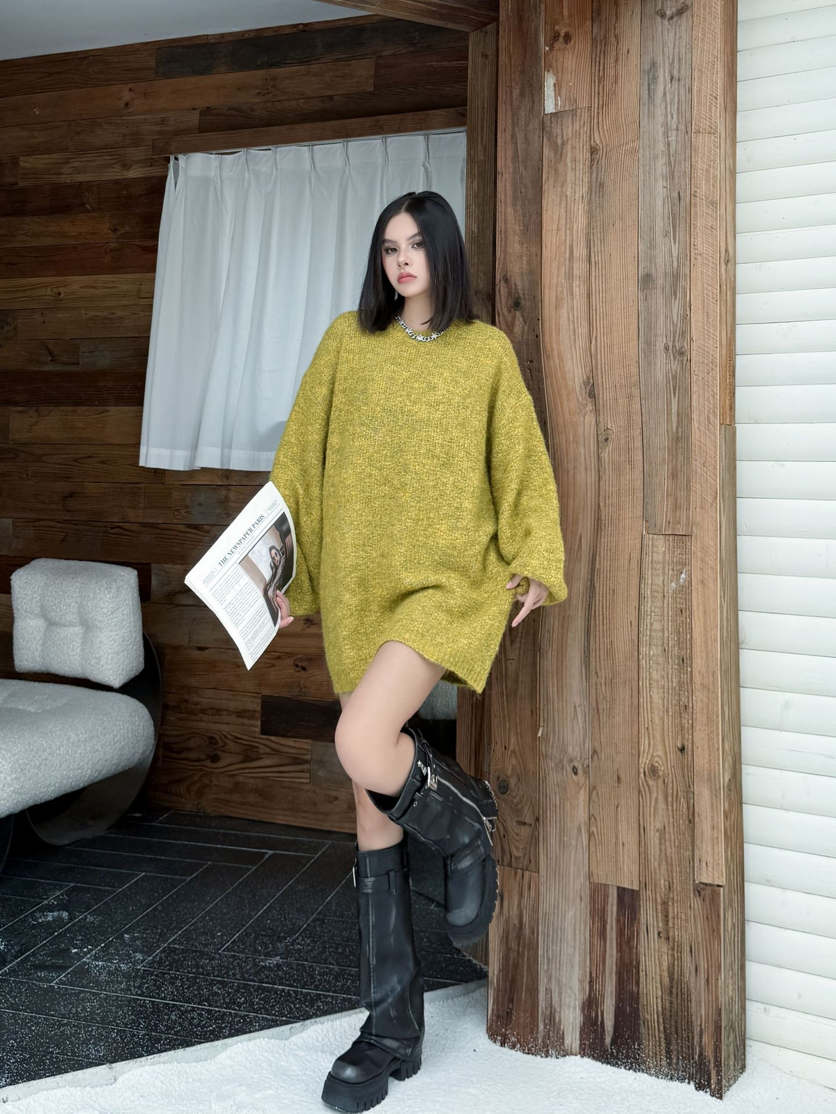 Balloon Sleeve Knit Top