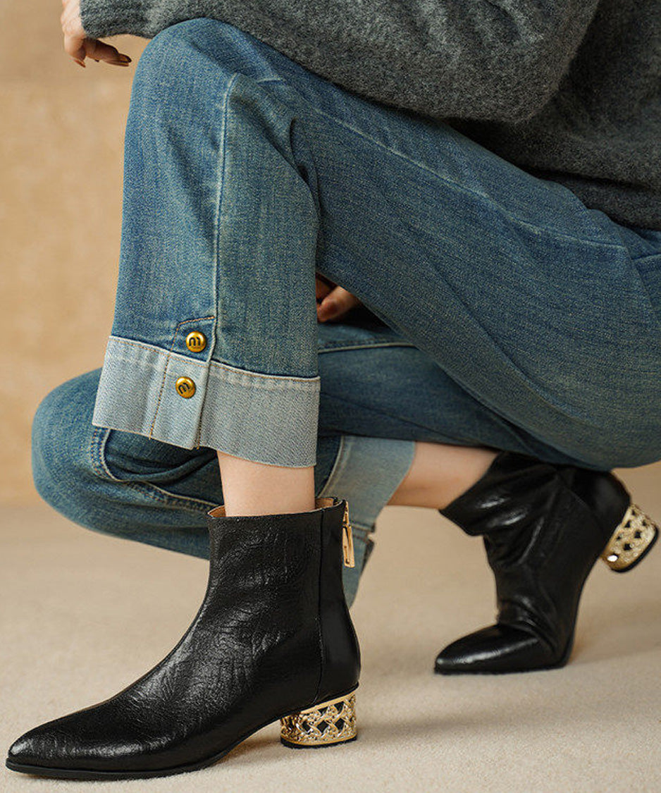 Filigree Heel Ankle Boots