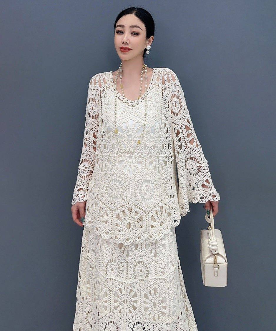 Lace Flow Top＆Skirt Co-ord
