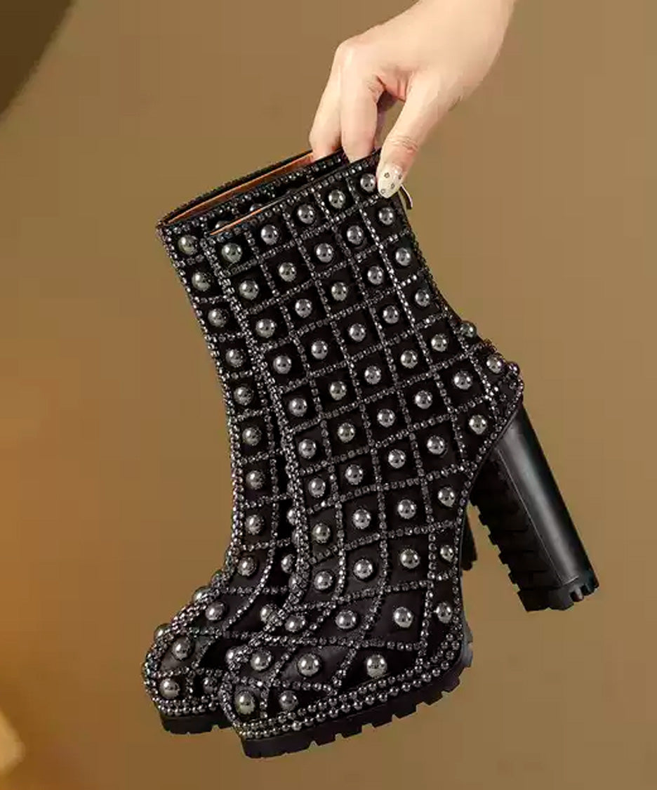 Crystal Grid Platform Boots