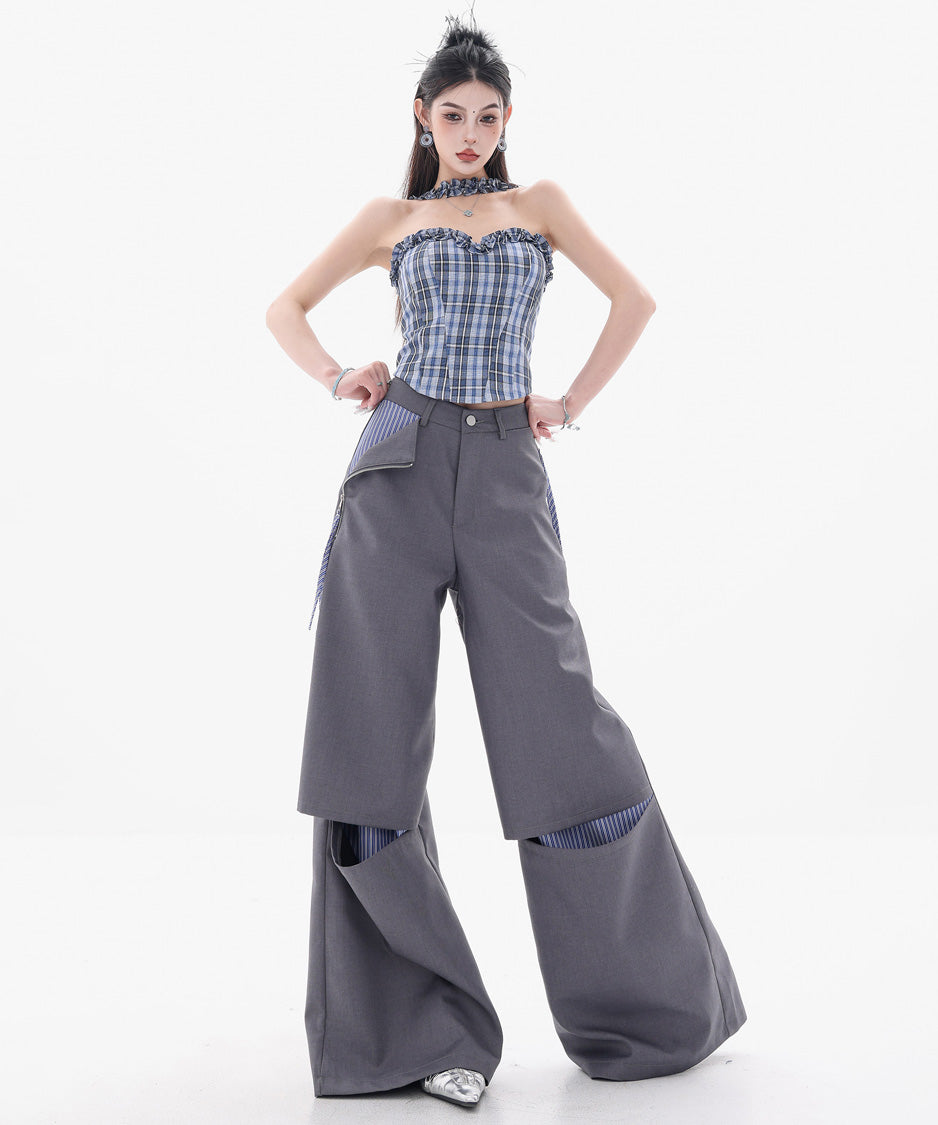 Zip Panel Layer Wide Pants