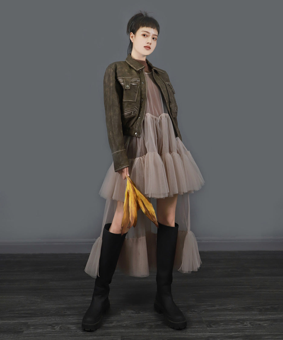 Sheer Cascade Dress