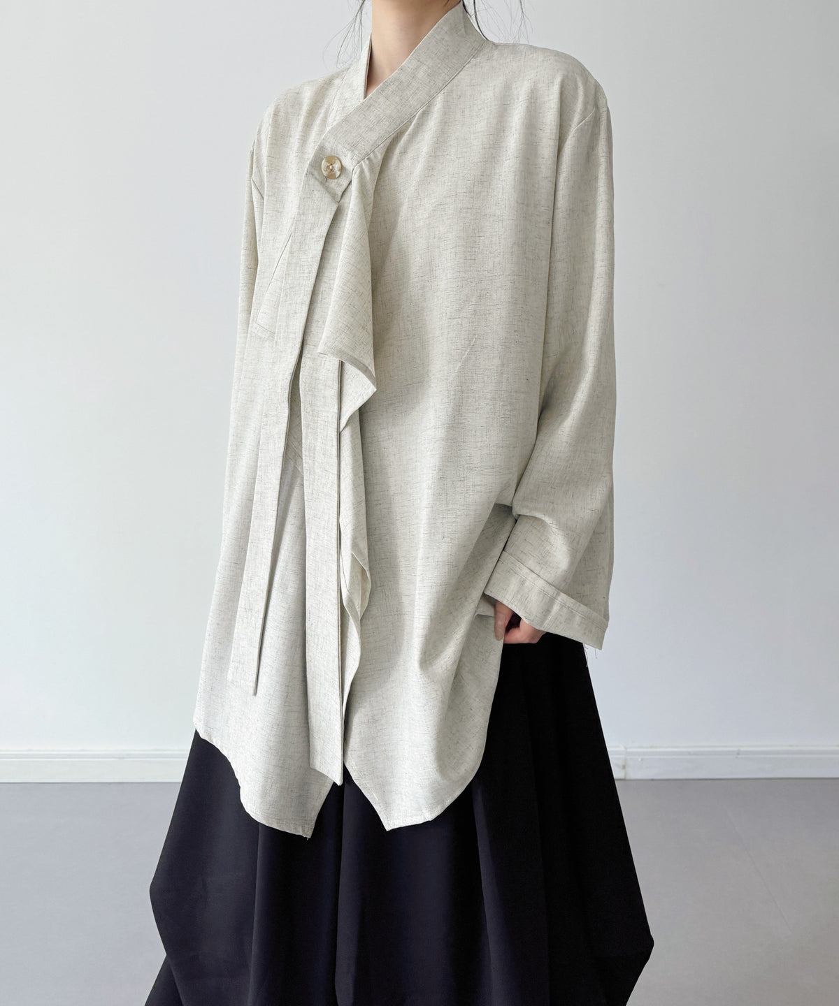 Draped Button Front Top