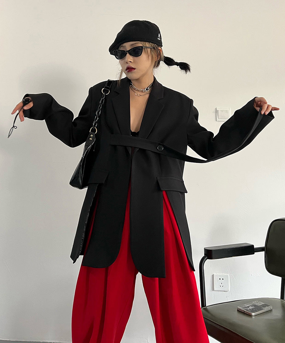Structured Strap Tailored Jacket