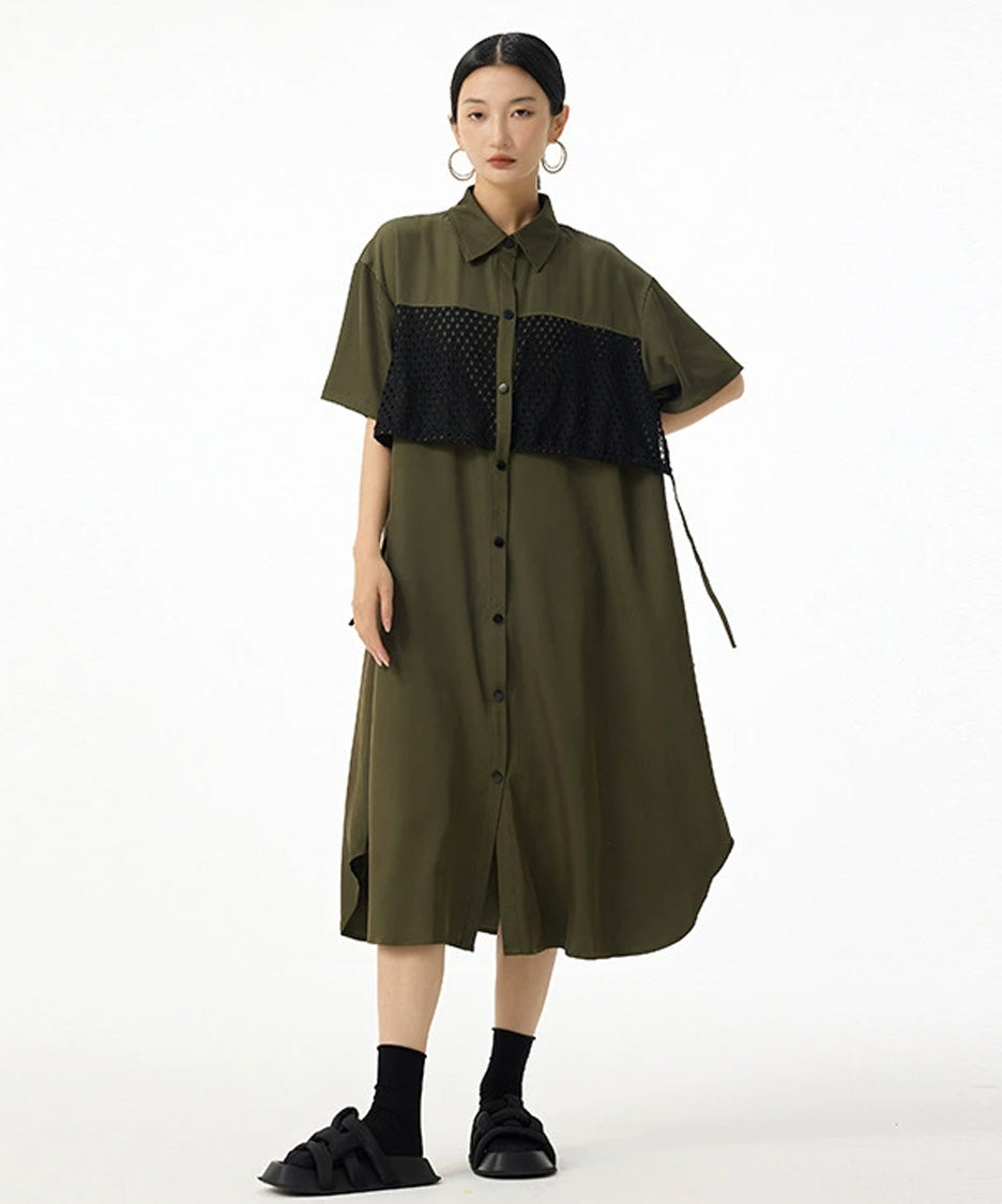 Mesh Layer Flow Dress