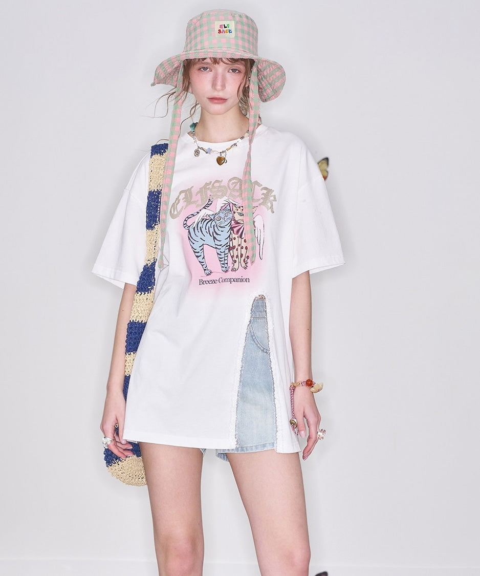 Cat Patch Graphic Top