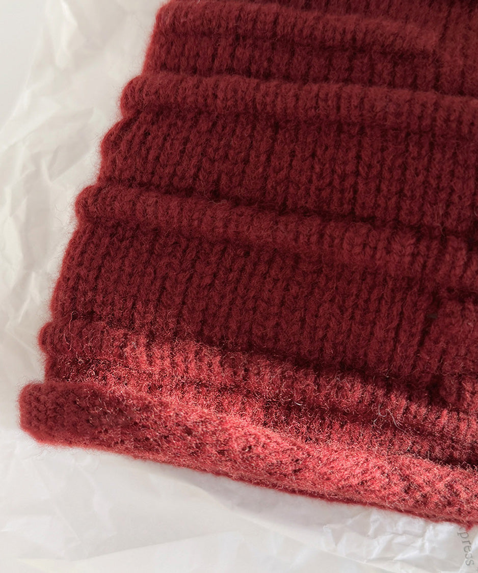 Sculpted Pleat Wool Beanie
