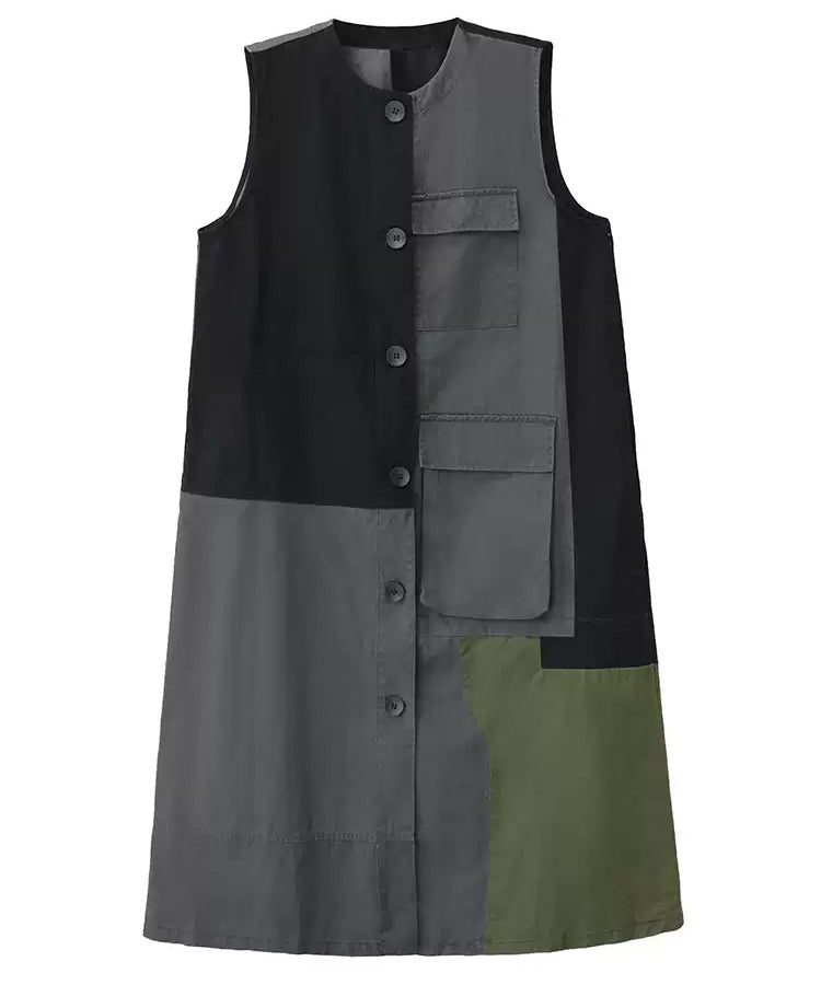 Color Block Cargo Panel Dress