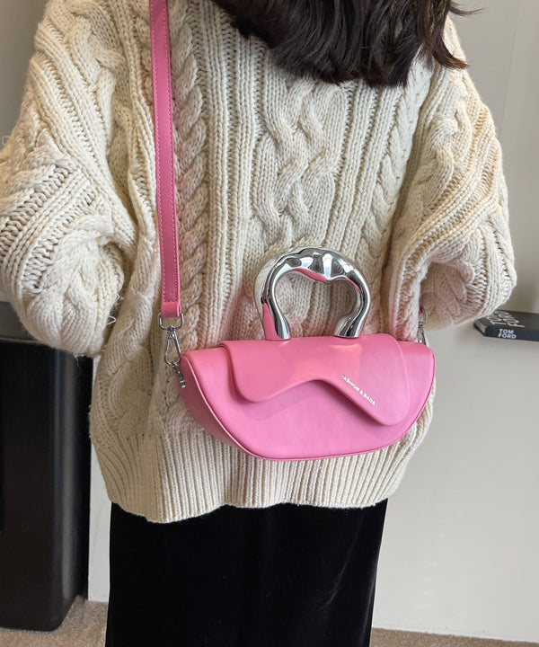 Metal Curve Handle Shell Bag