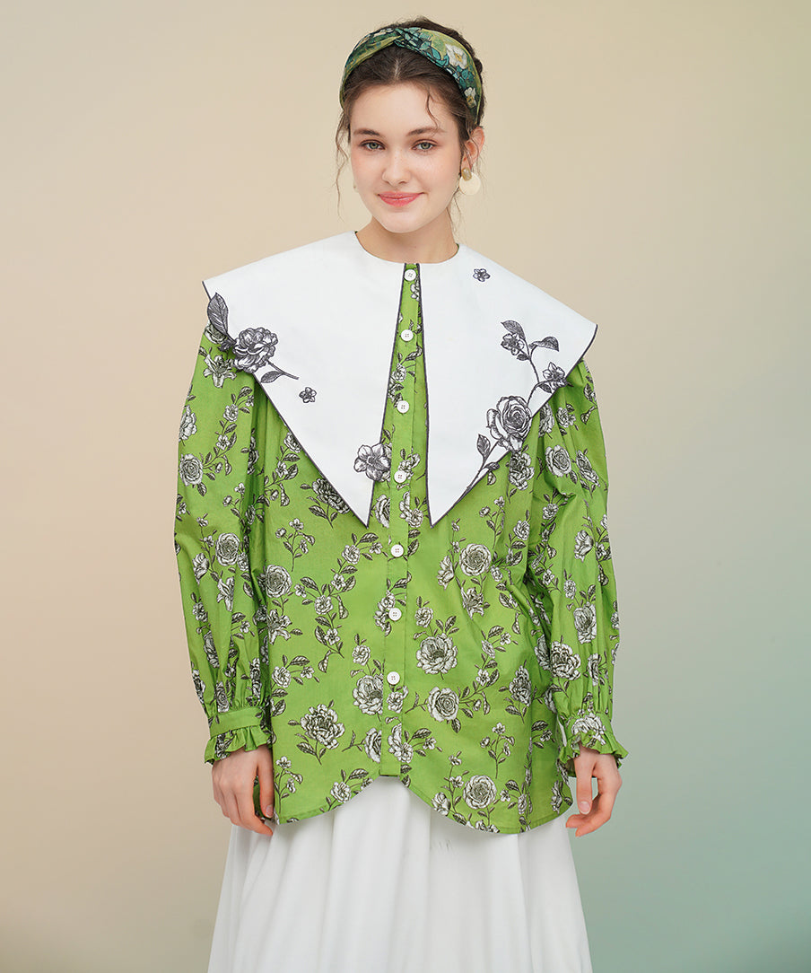 Playing Card Collar Line Shirt