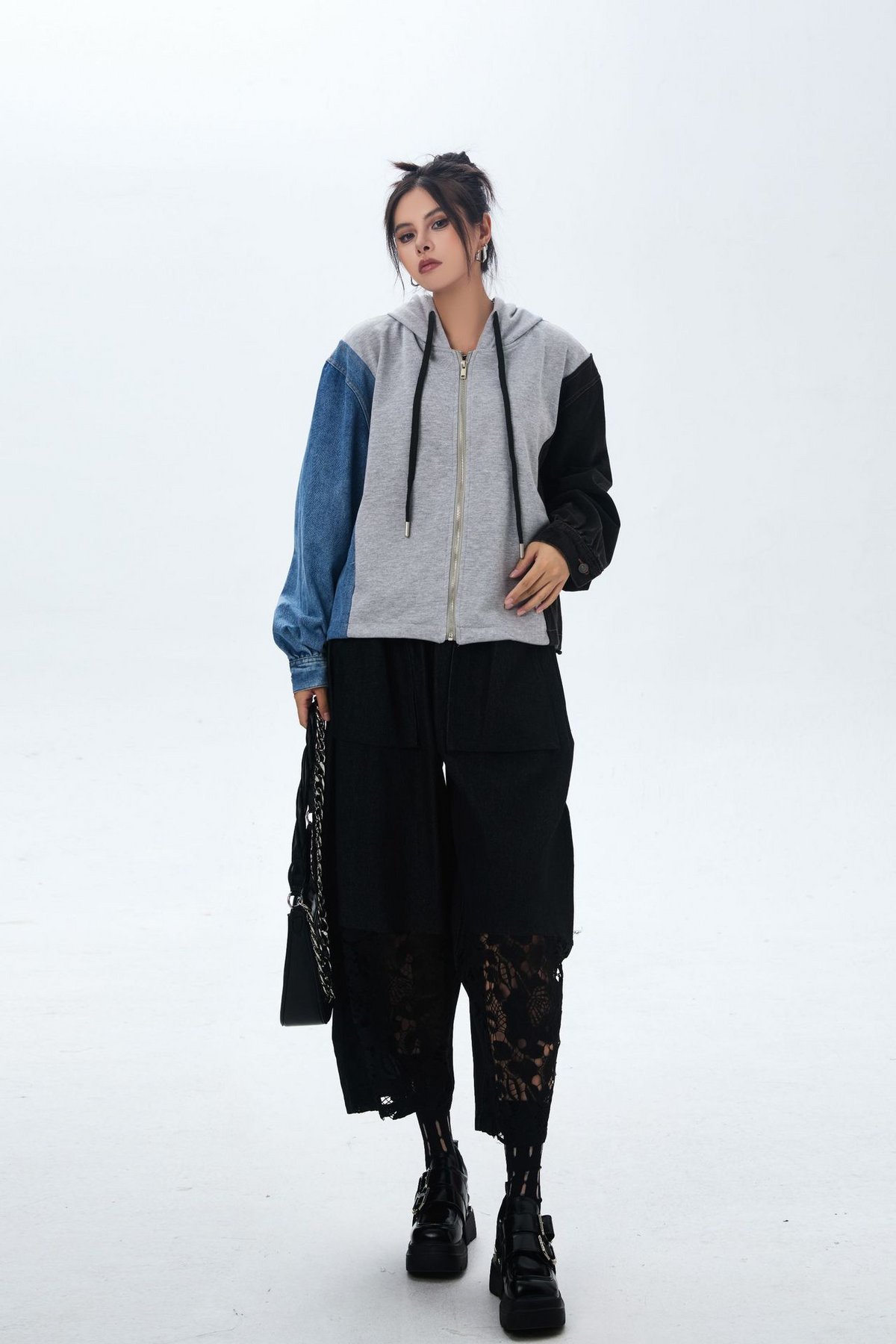 Lace Patchwork Wide Pants