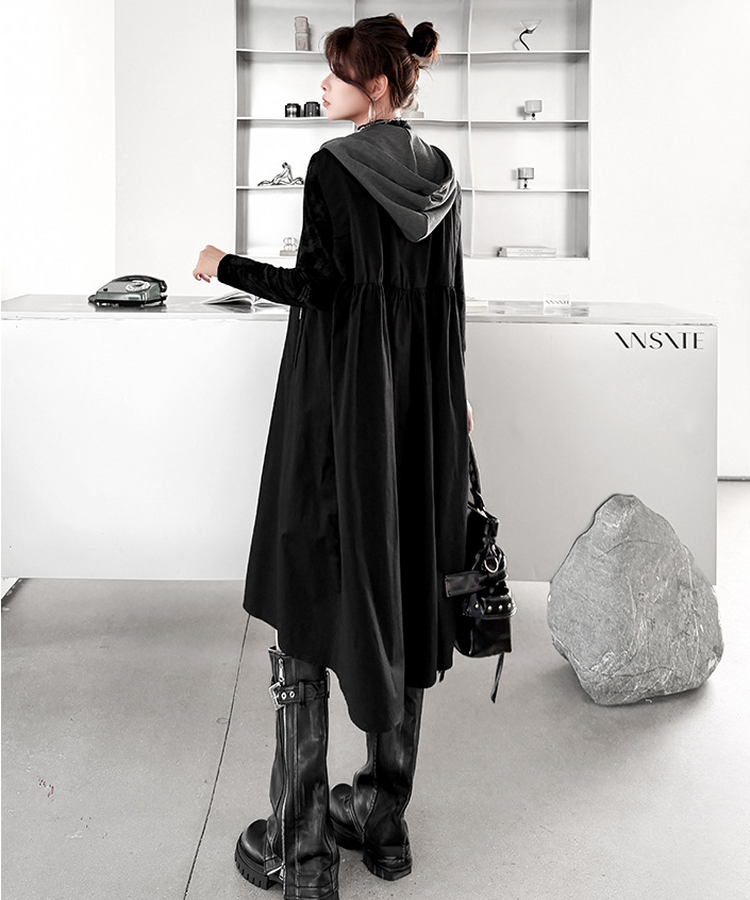 Hood Frame Long Vest
