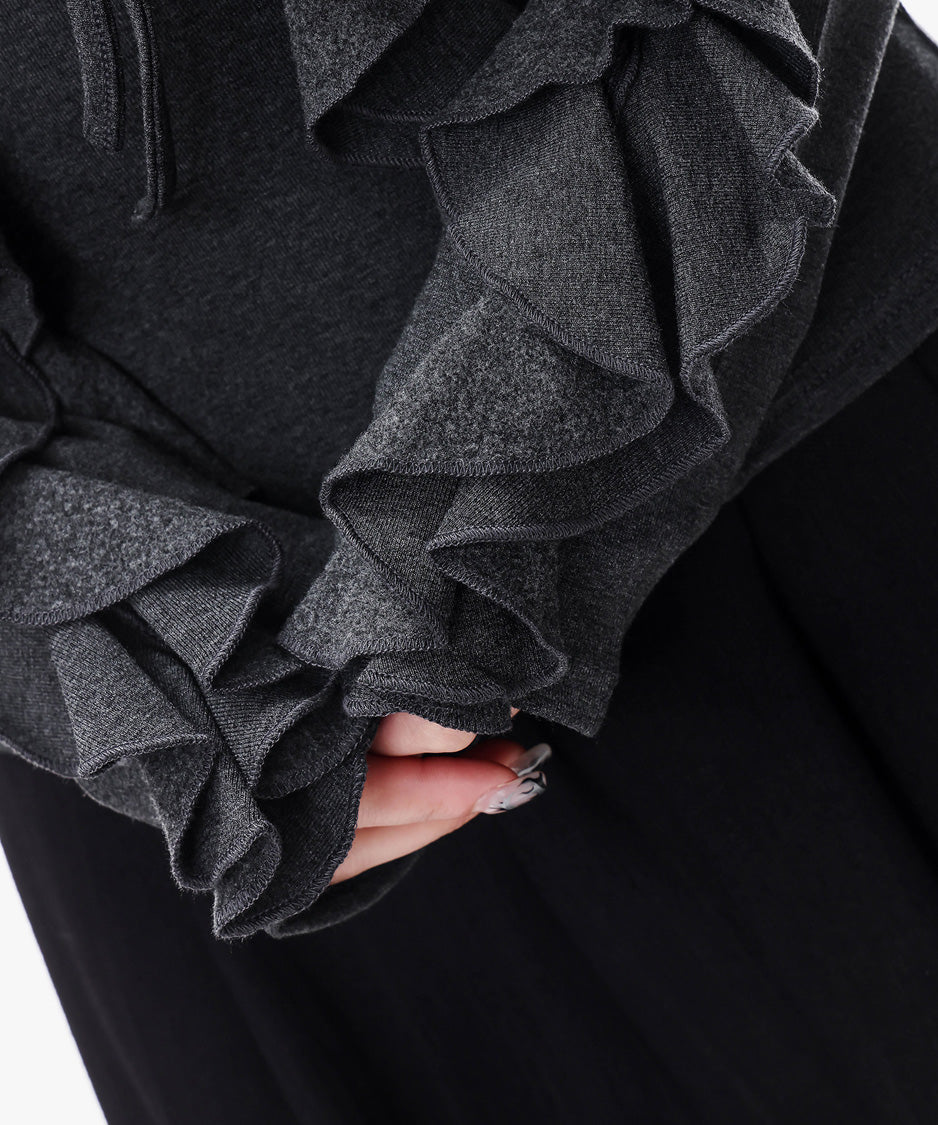 Ruffle Trim Slim Fit Top
