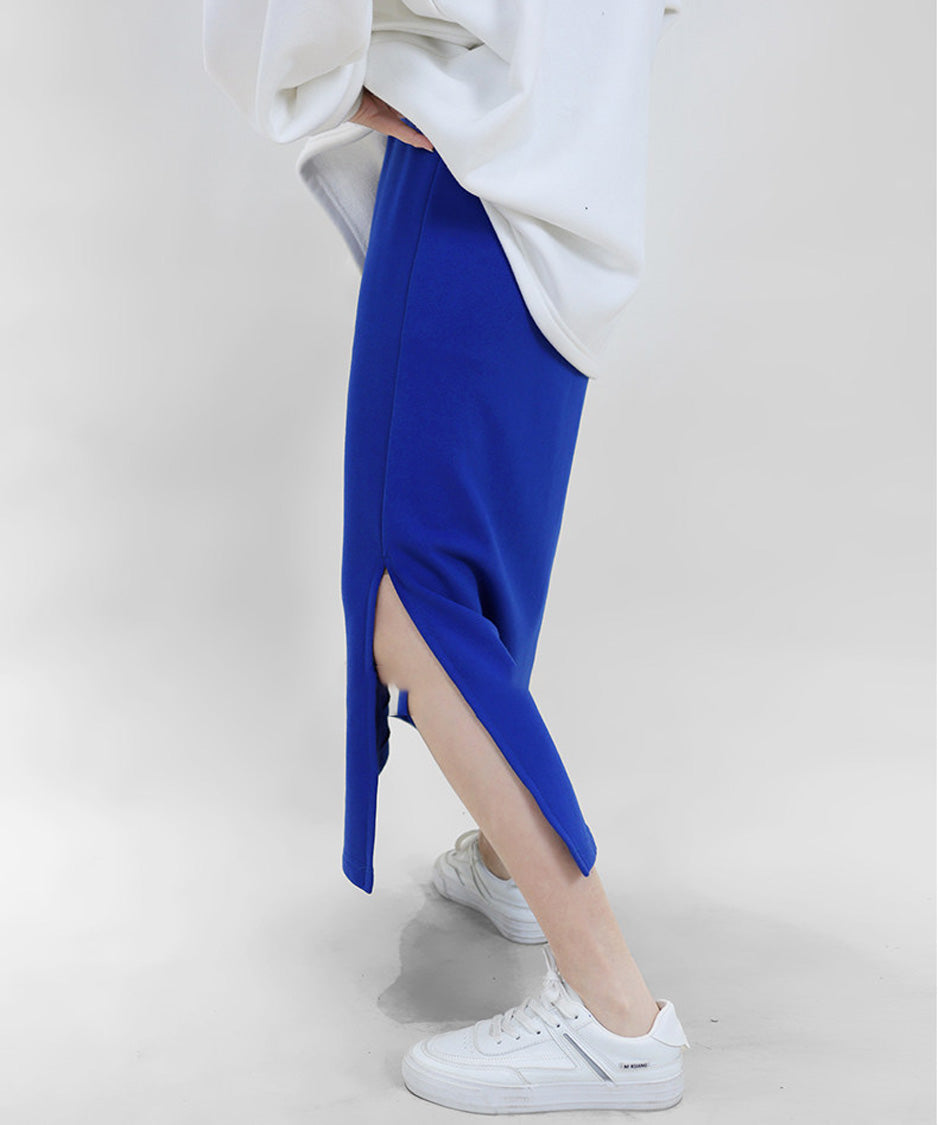 Ribbon Slit Sweat Skirt