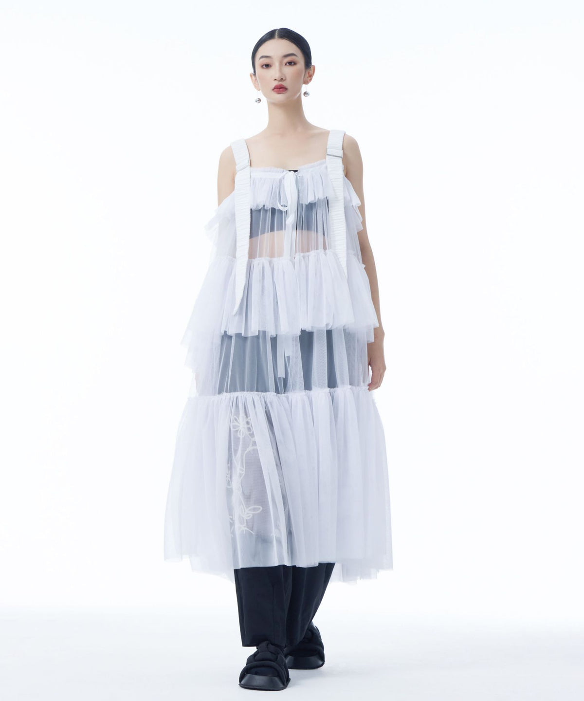 Tulle Tiered Camisole Layer Top