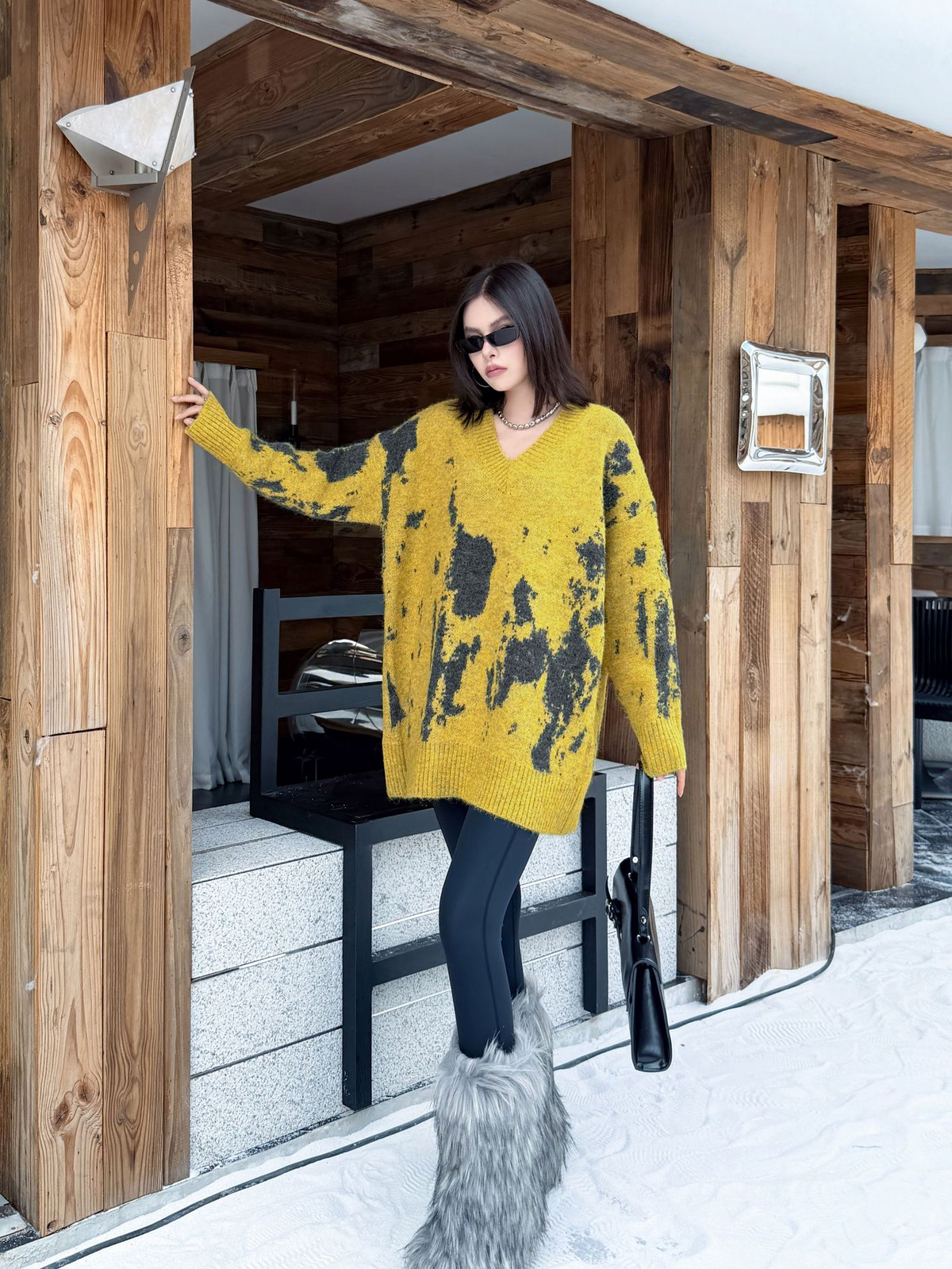Abstract Dye Oversized Knit Top