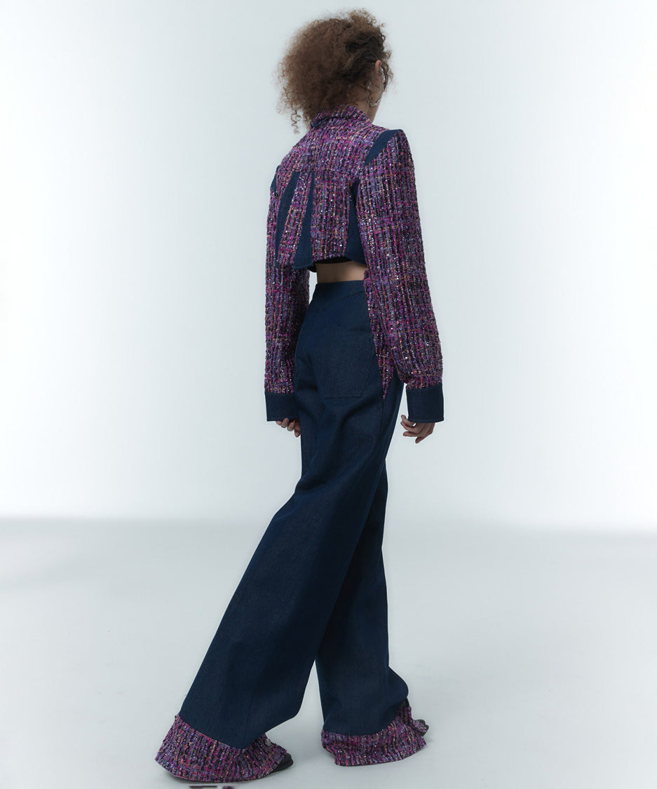 Tweed Accent Flow Pants