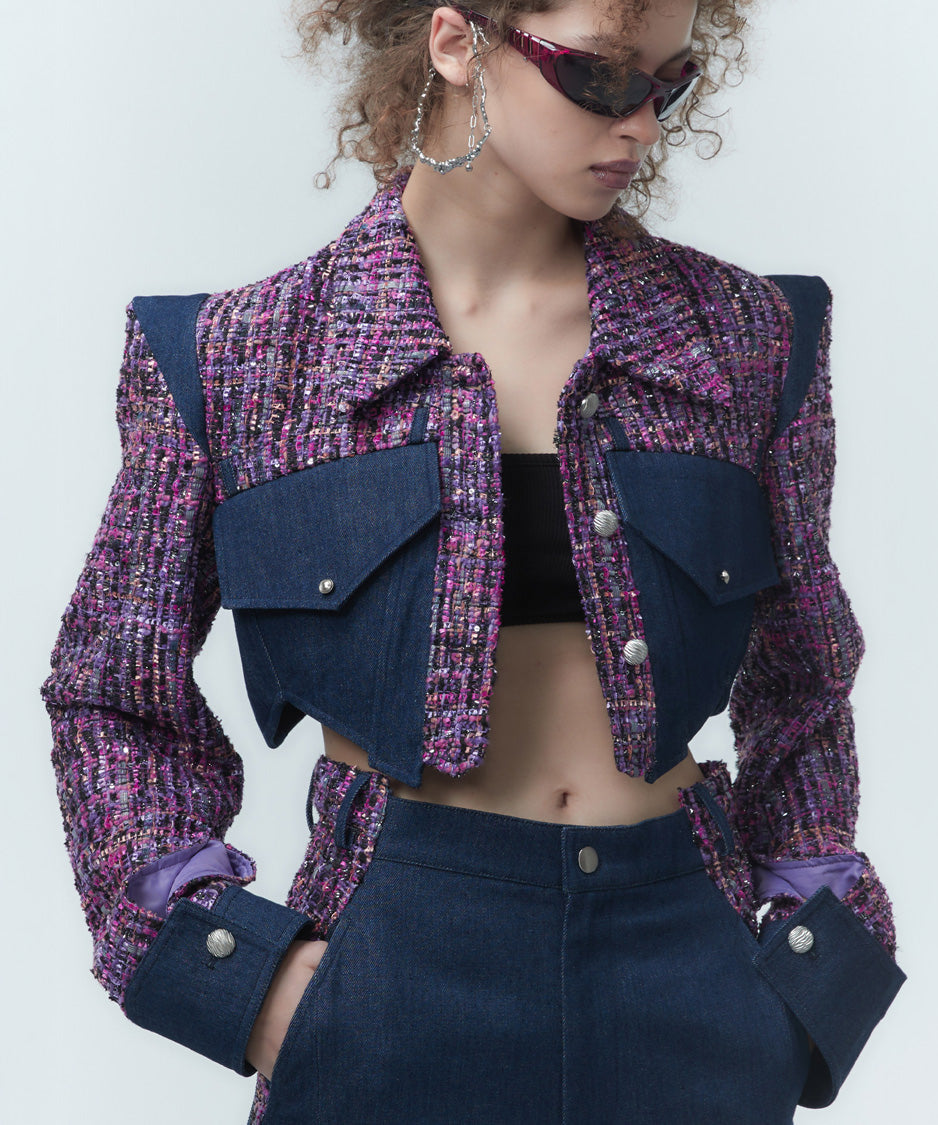 Tweed Crop Frame Jacket