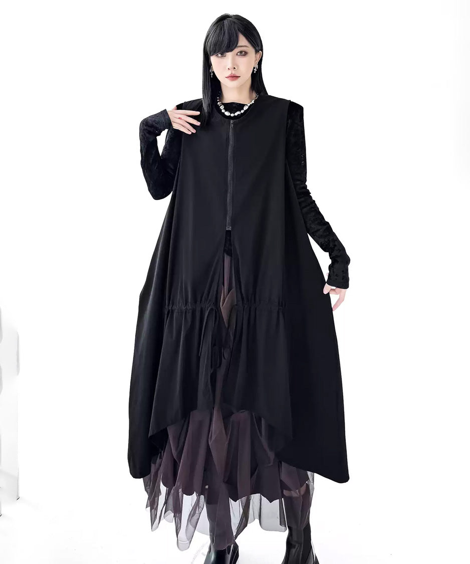 Zip Front Volume Layered Vest