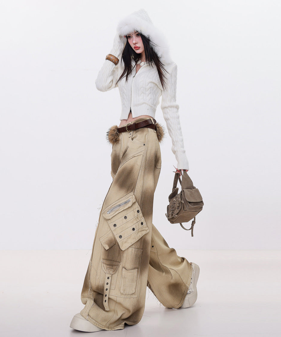 Dust Wash Multi Pocket Wide Pants