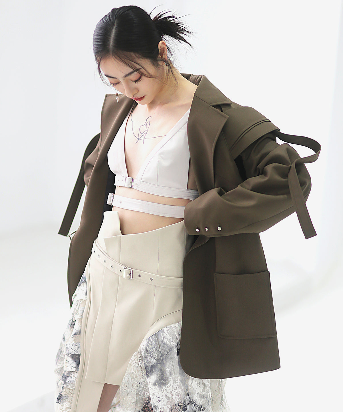 Split Layered Buckle Jacket