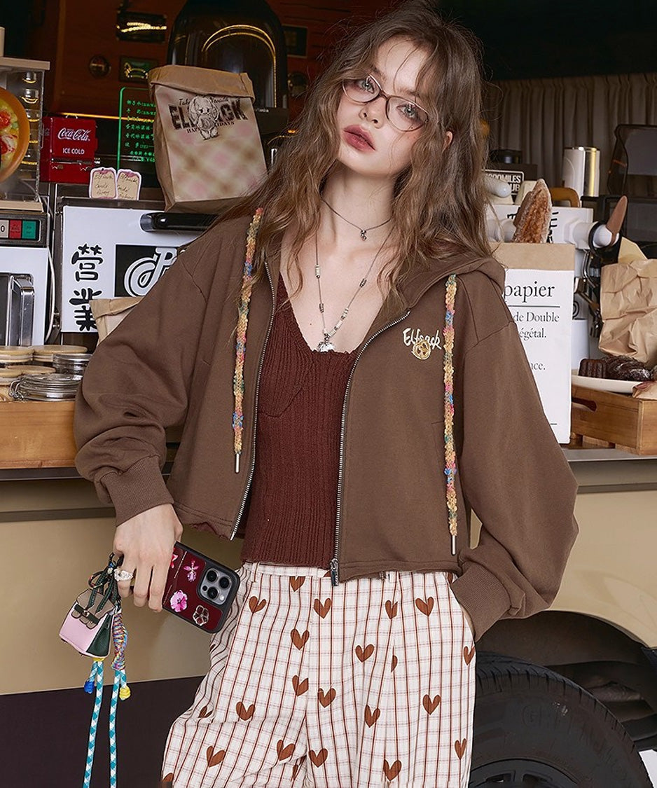 Mocha Crop Hoodie