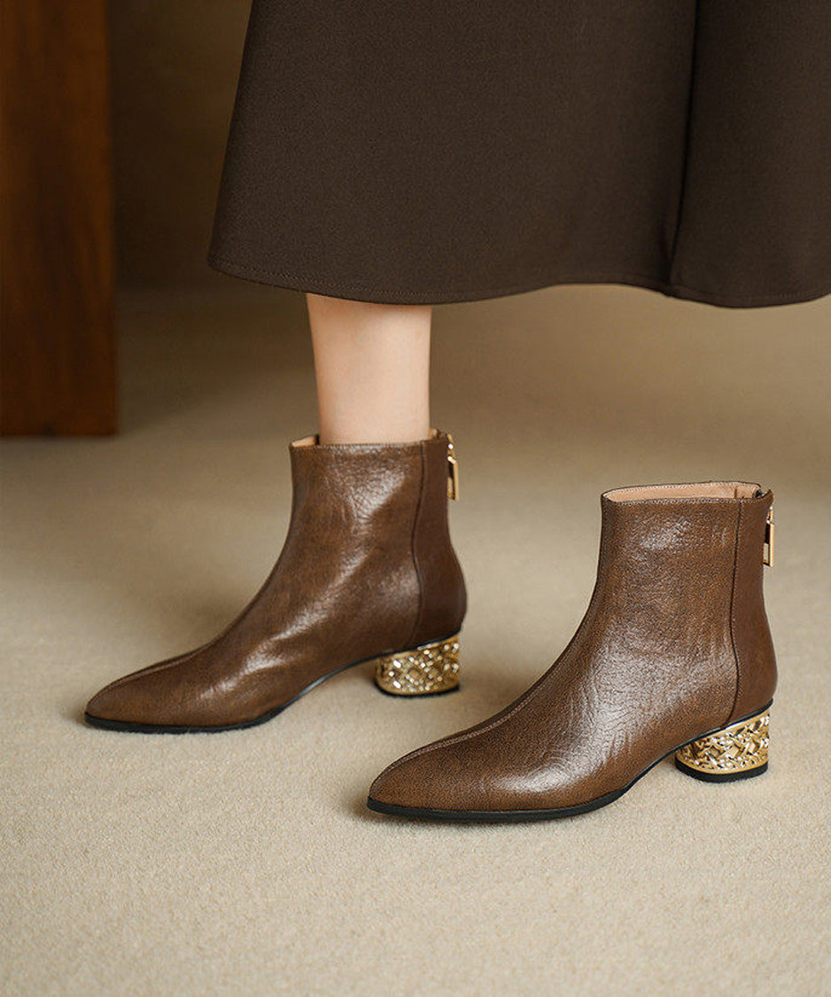 Filigree Heel Ankle Boots