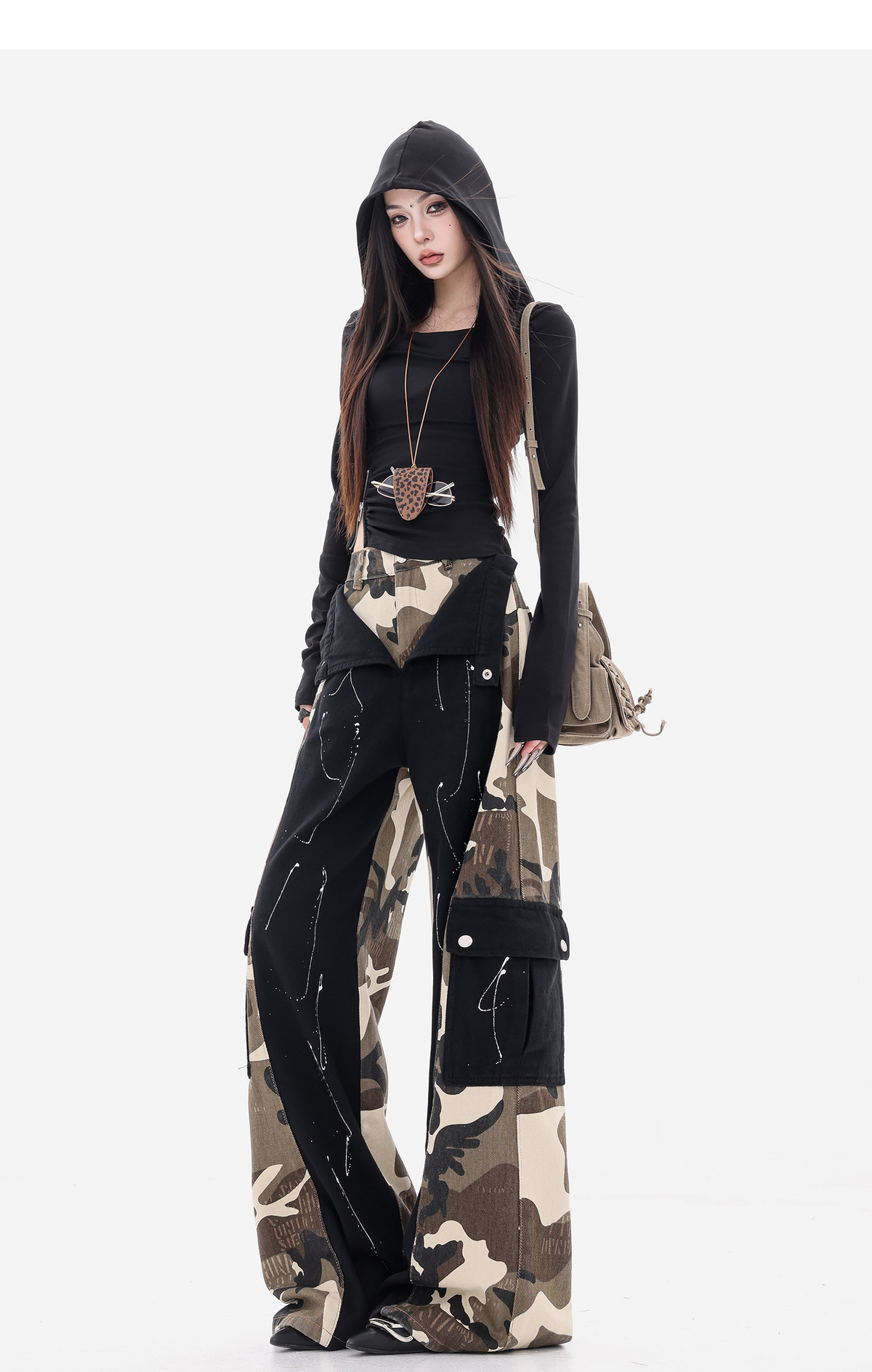 Camouflage Docking Wide Cargo Pants