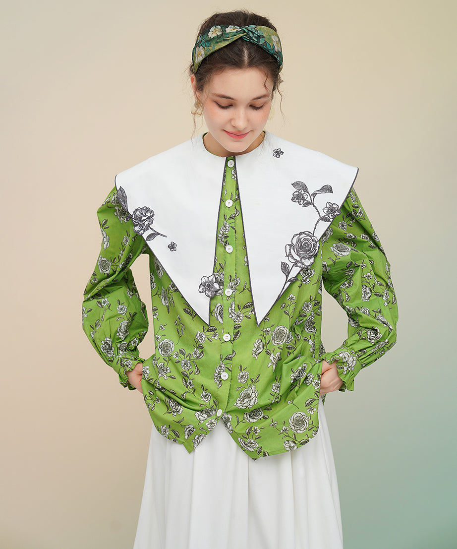 Playing Card Collar Line Shirt