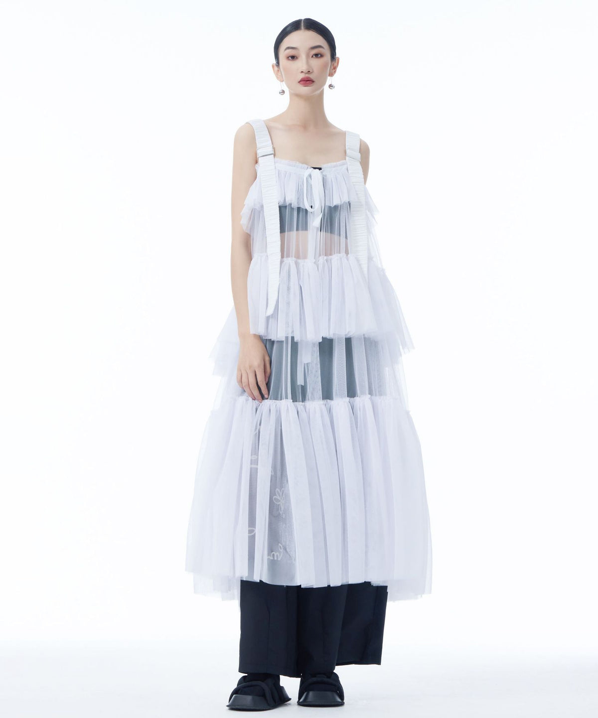 Tulle Tiered Camisole Layer Top