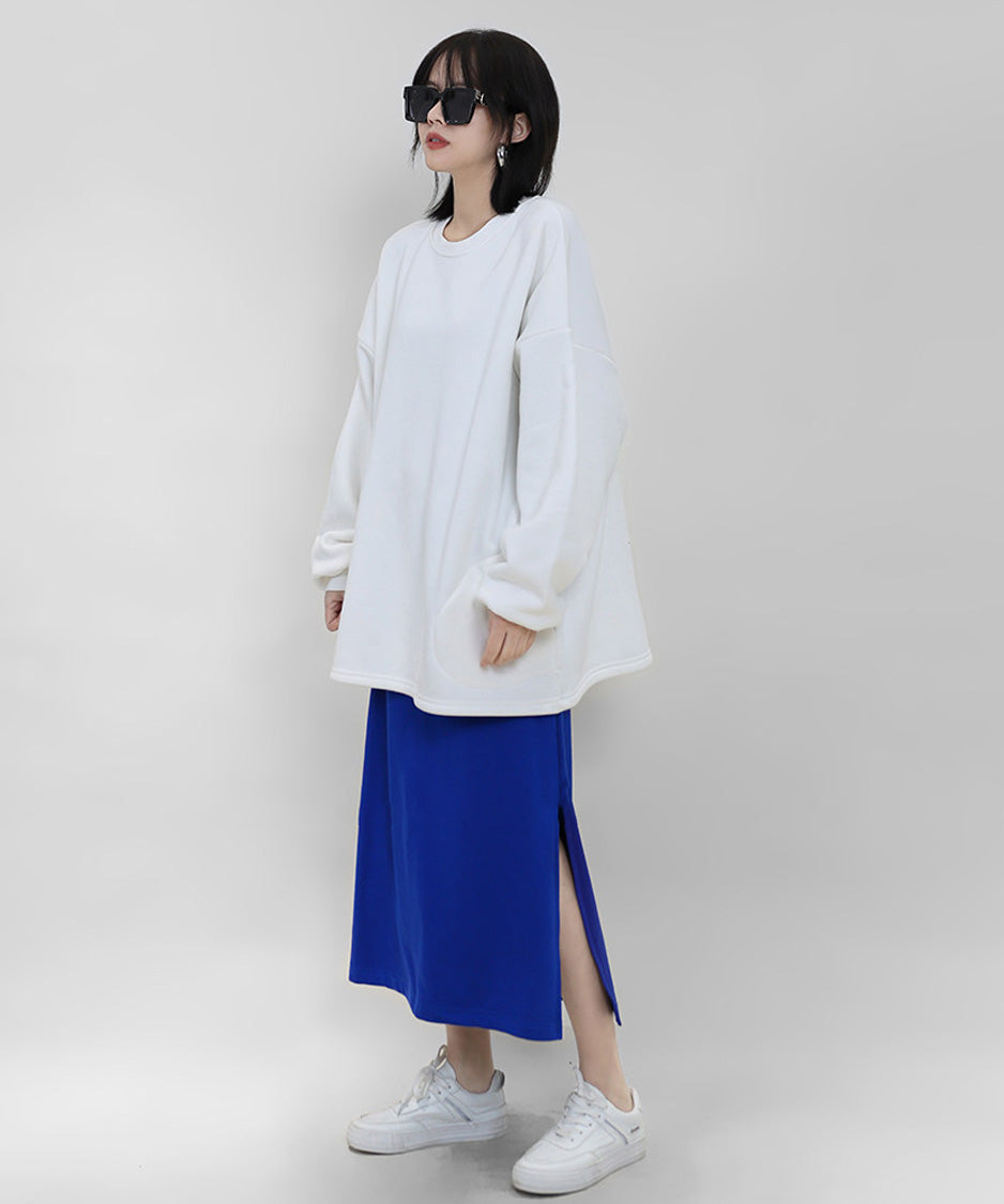 Ribbon Slit Sweat Skirt