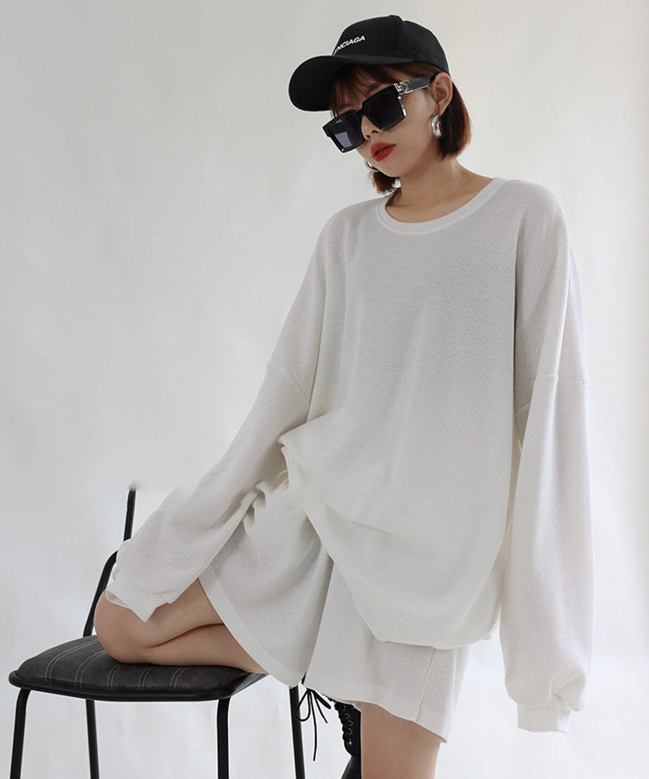 Waffle Relaxed Shorts Set