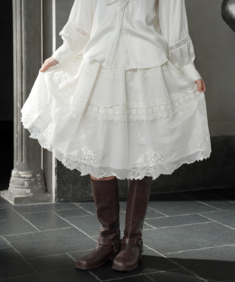 Aviary Embroidered Skirt