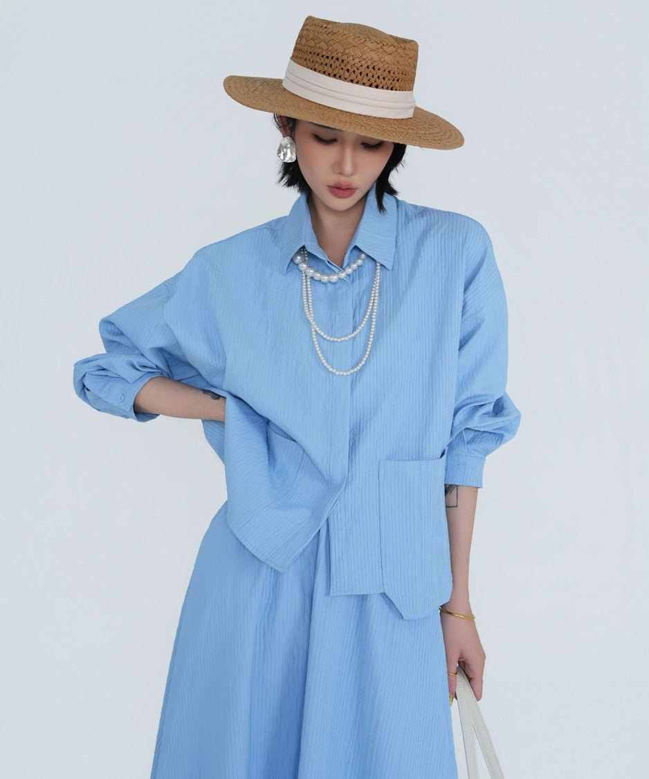 Soft Line Blouse＆Skirt Co-ord