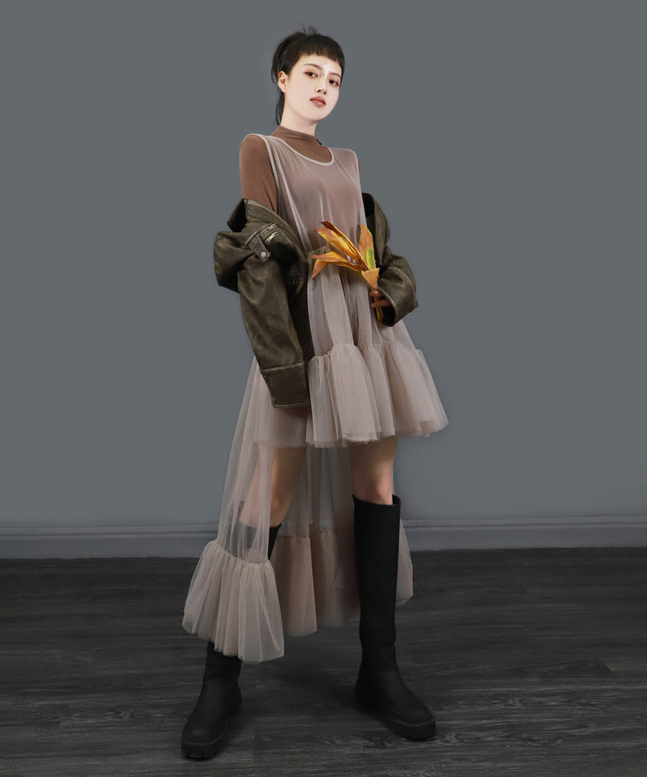 Sheer Cascade Dress